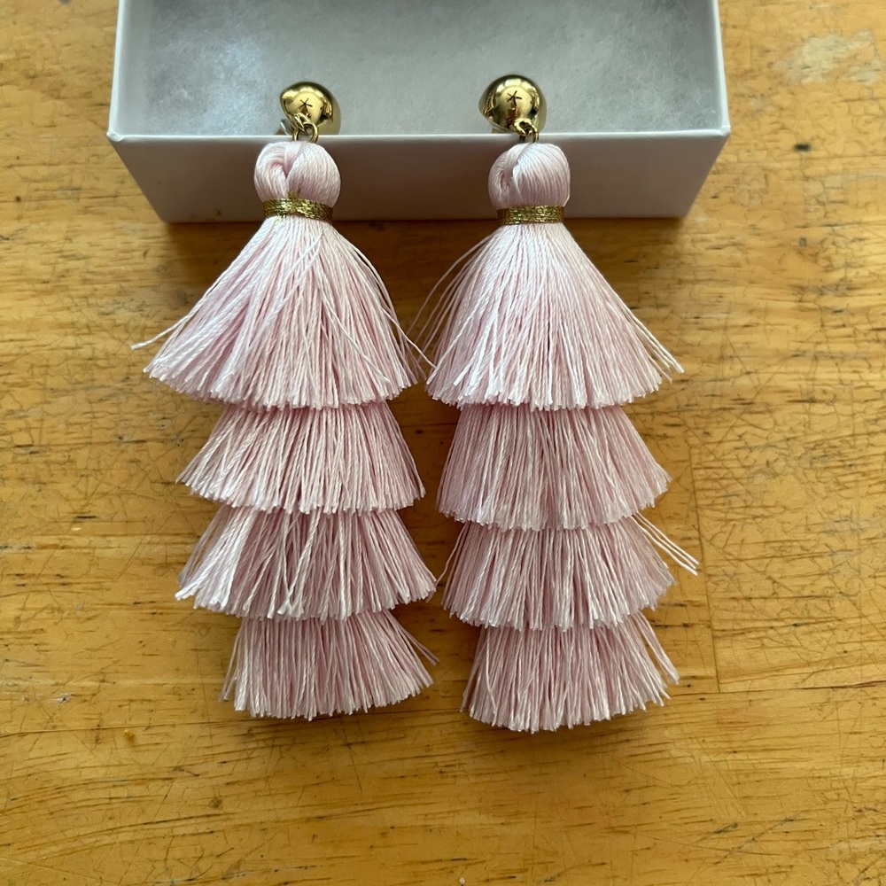 Pink Tassel Earrings